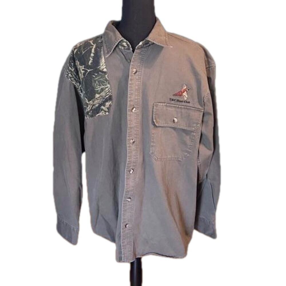 Cabela’s Green Button-Up Hunting Shirt Size L